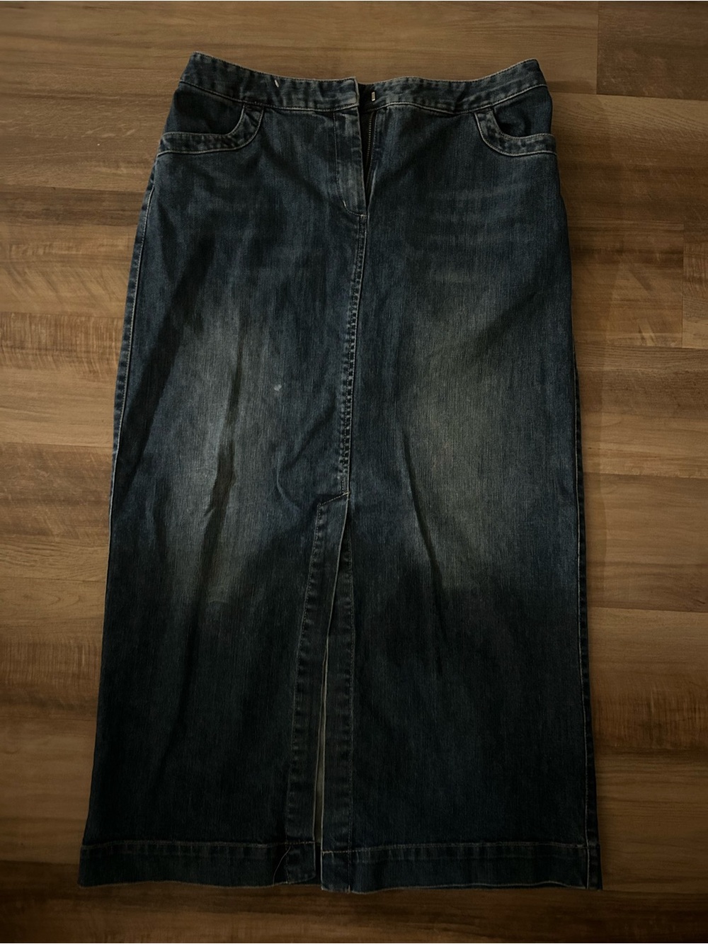 J. Jill Dark Blue Straight Denim Skirt